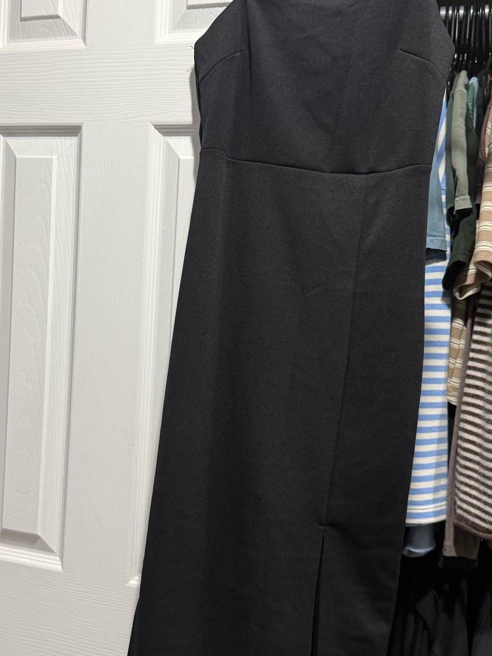Black Women's High-Waist Straight Skirt